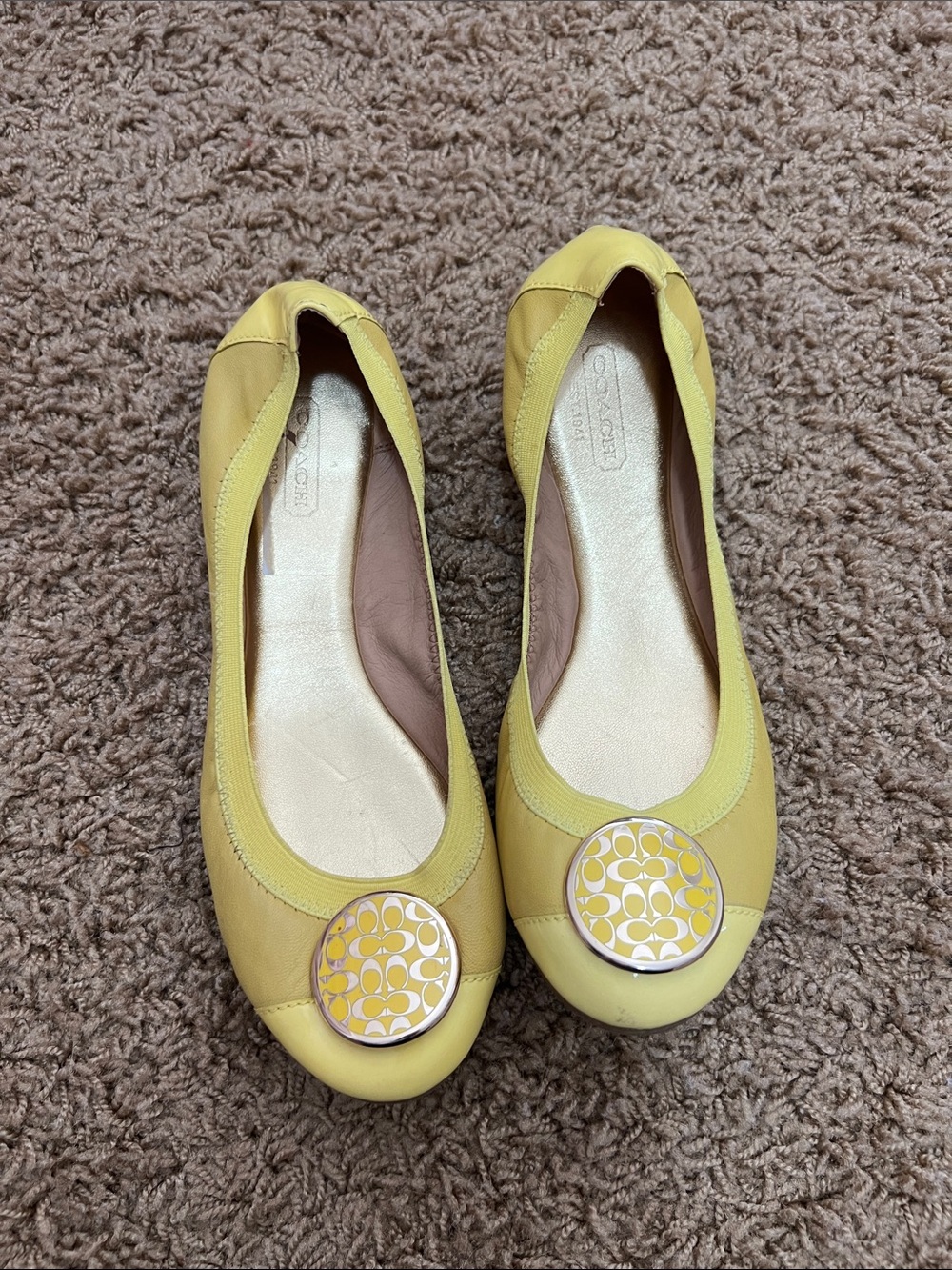 Coach Yellow Vintage Ballet Flats